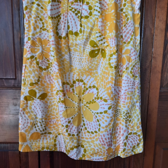 J. Crew 100% Cotton Golden Yellow Floral Sleeveless Tank Mini Dress 93618 Size 6 - Picture 3 of 12